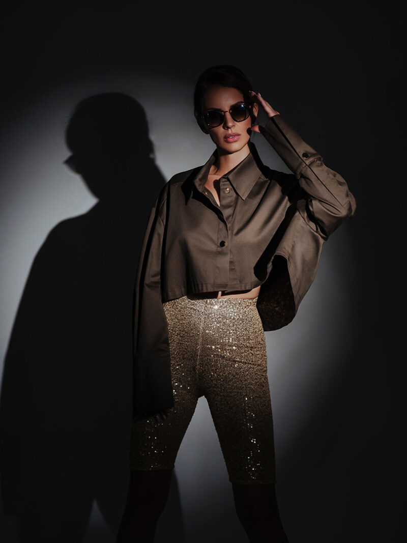 Sequin bike shorts - Gold