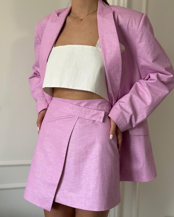 Pink Linen Blazer Totally Haute