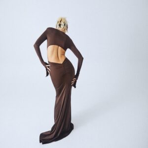 Nougat Brown Glam Dress 4