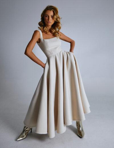 White cashmere dress