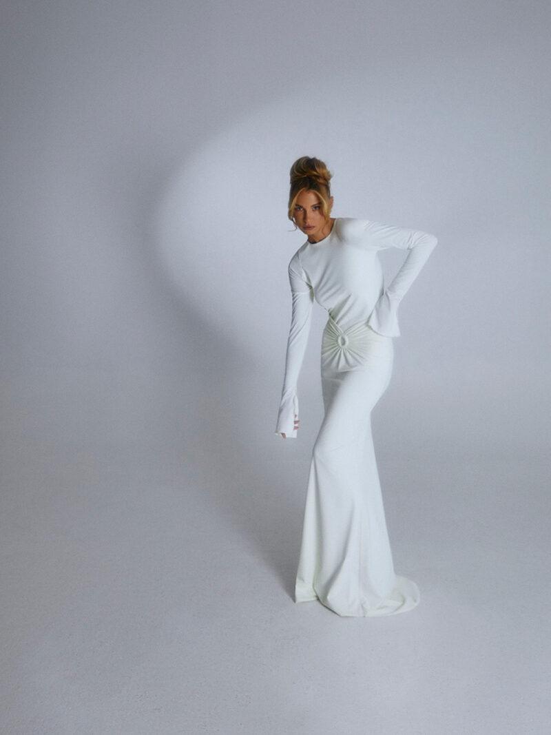 White Haute Glam Dress Front