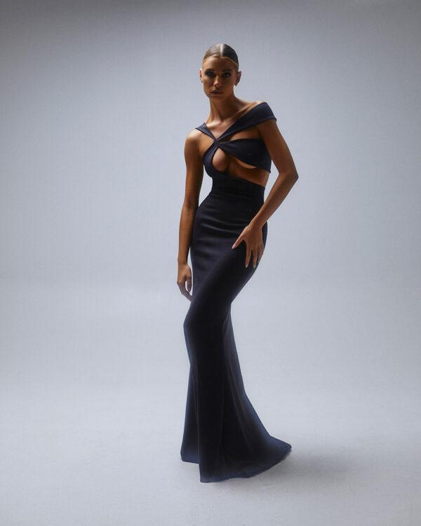 dress with cut outs Black Lace Maxi Dress main image 1