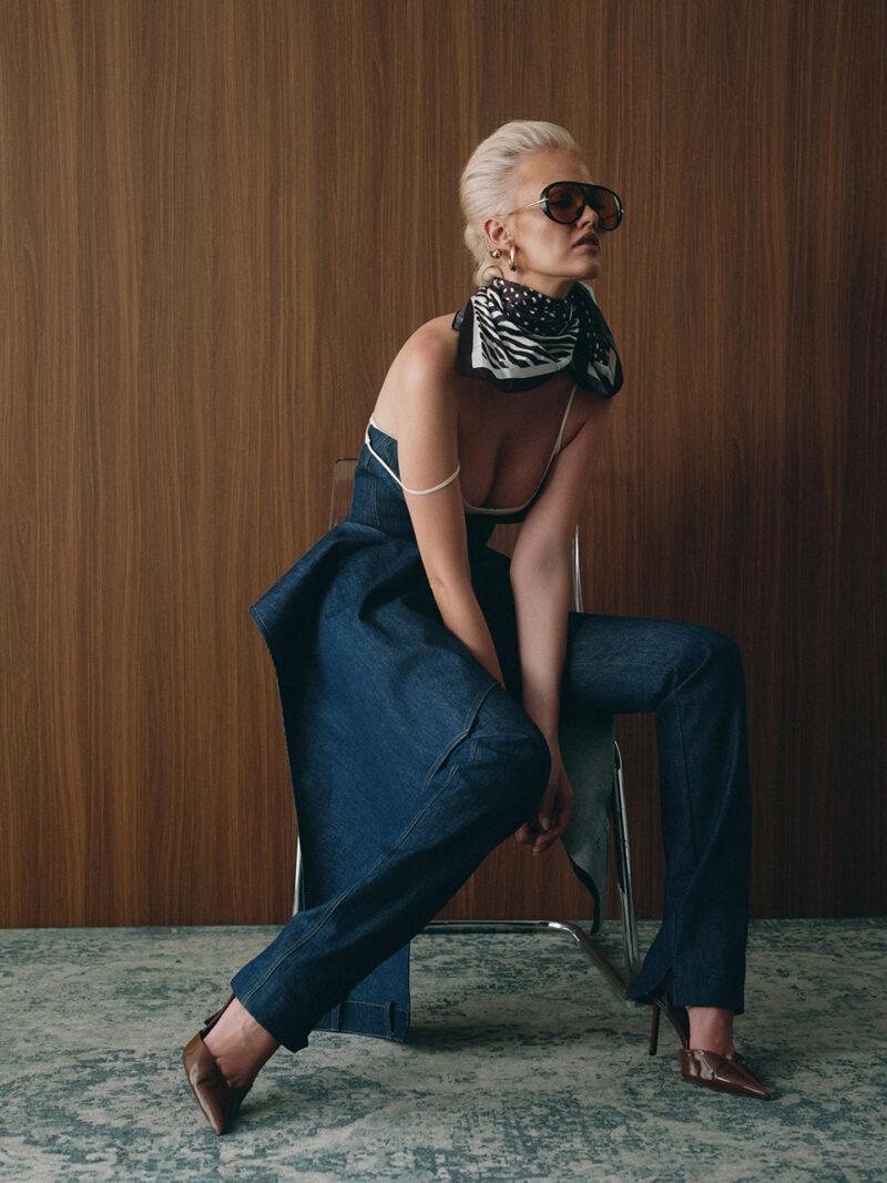 Asymmetrical Denim Set