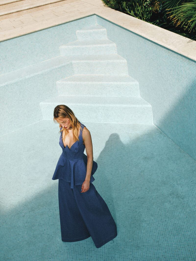 Peplum Couture Denim Set